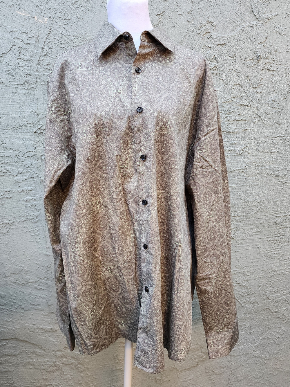 Tasso Elba Mens Paisley Long Sleeve Button Down Shirt Size Large L